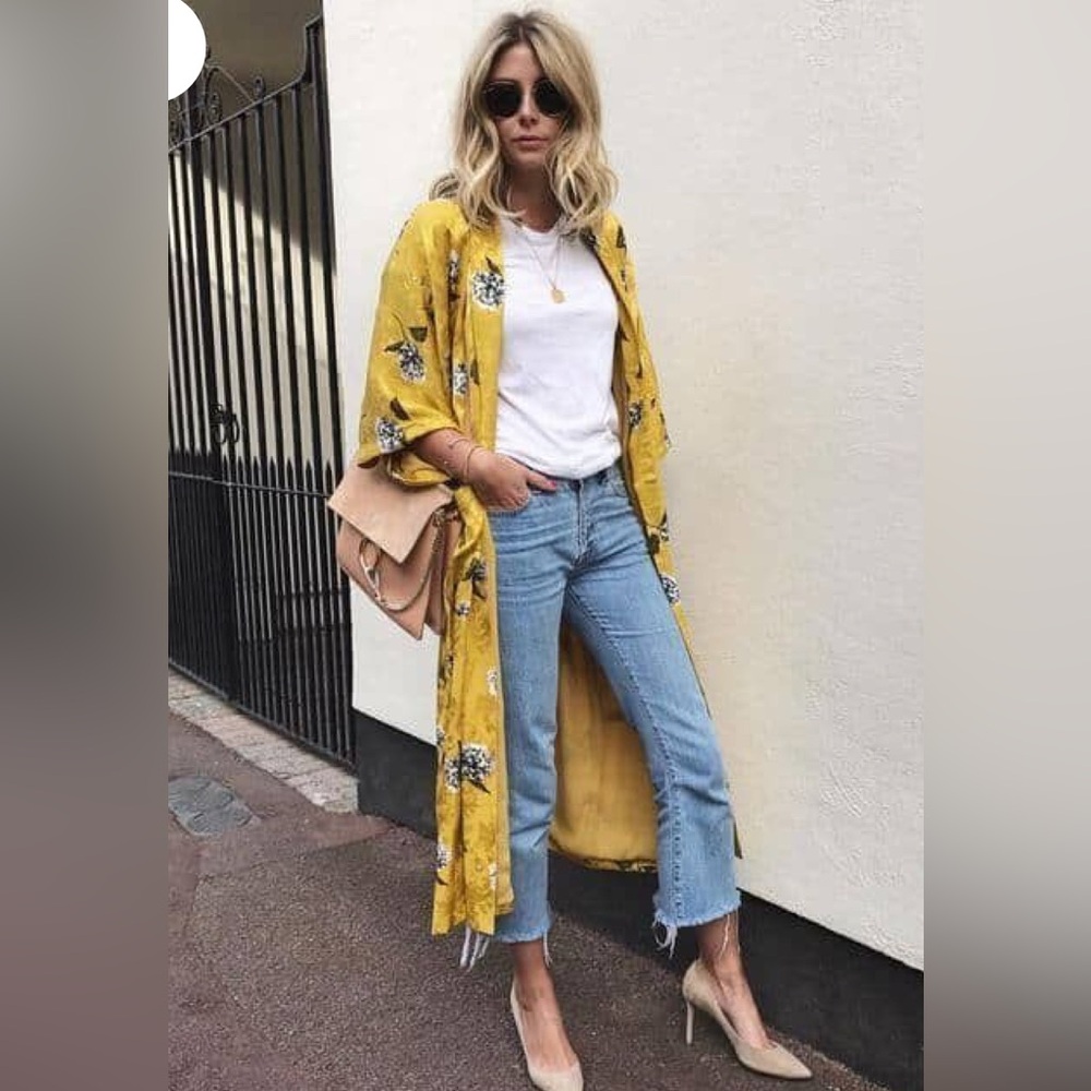 Topshop floral maxi kimono size 2